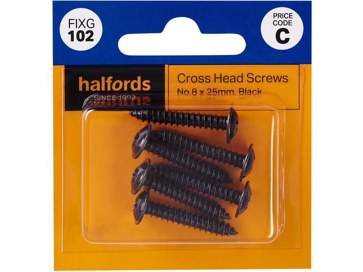 Halfords Cross Head Screws No8 x 25mm (FIXG102)
