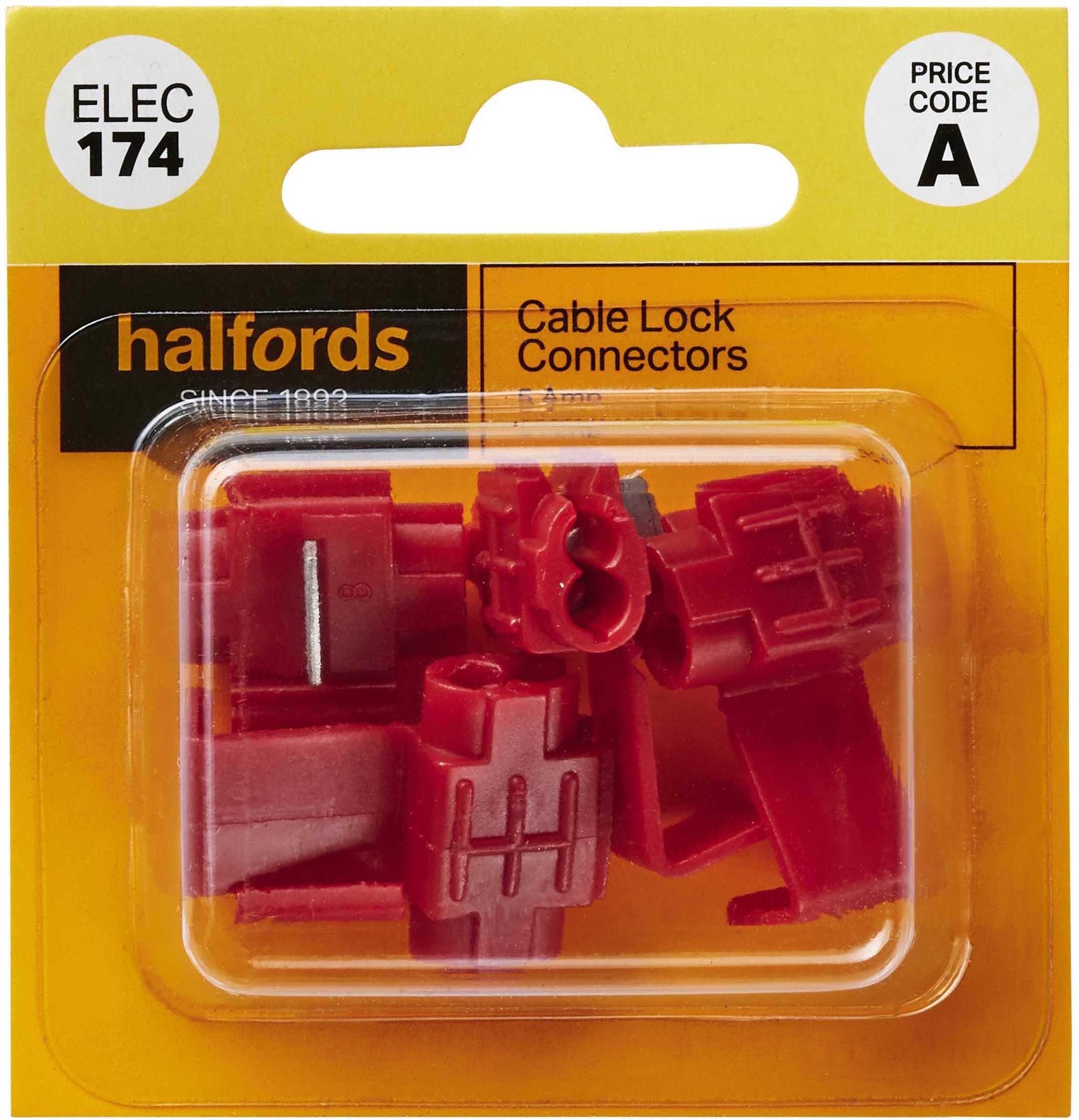 Halfords Cabel lock Connectors 5 Amp (ELEC174)
