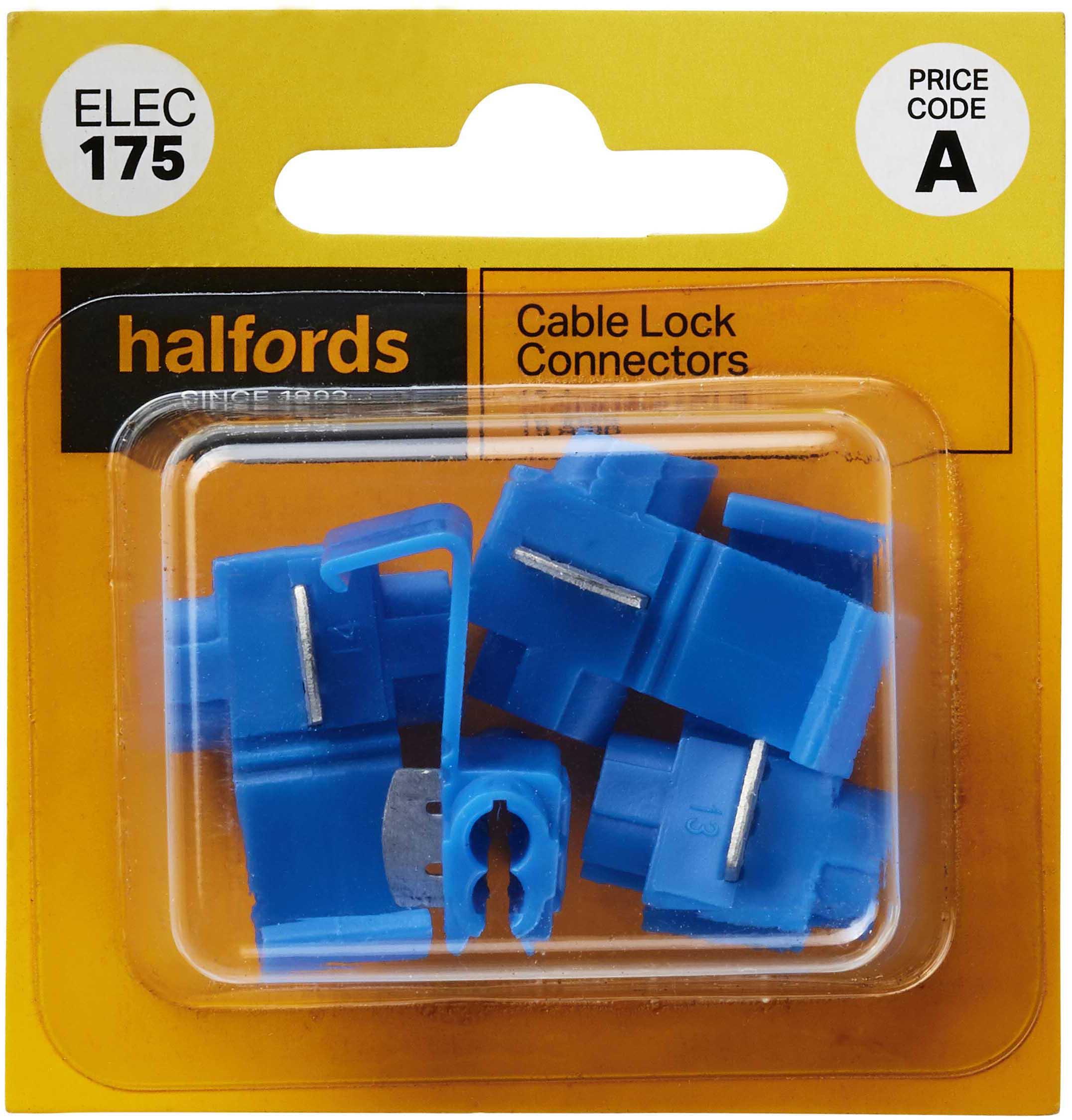 Halfords Cabel lock Connectors 15 Amp (ELEC175)