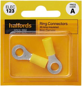 Halfords Ring Connectors 30 Amp/6mm (ELEC123)