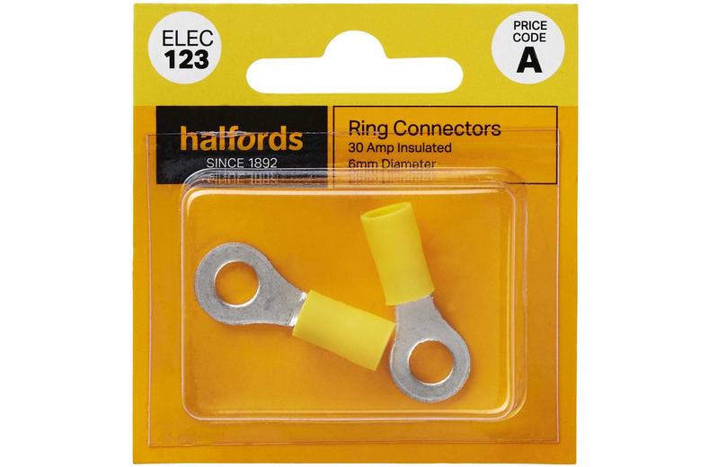 Halfords Ring Connectors 30 Amp/6mm (ELEC123) Halfords Ring Connectors 30 Amp/6mm (ELEC123)