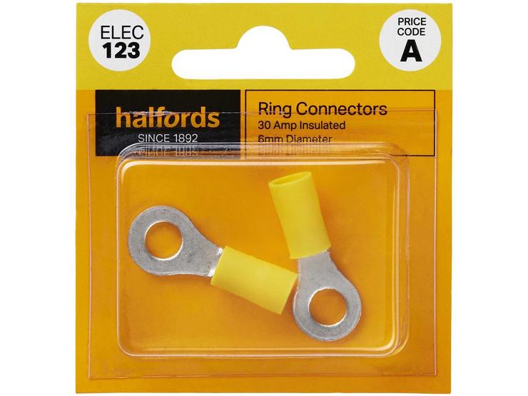 Halfords Ring Connectors 30 Amp/6mm (ELEC123)