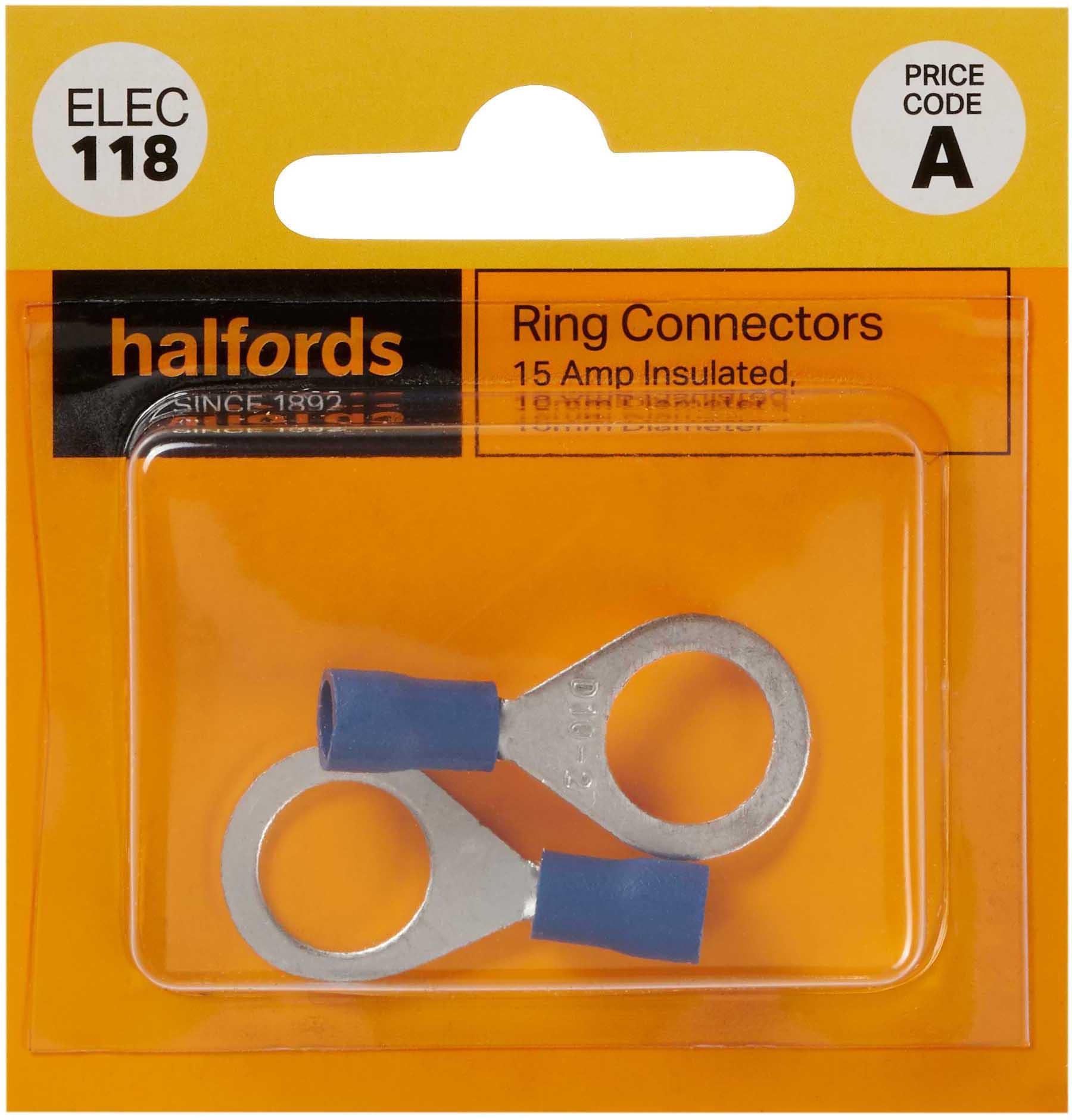 Halfords Ring Connectors 15 Amp/10mm (ELEC118)
