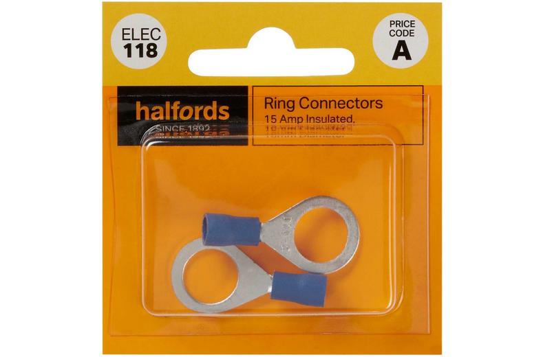 Halfords Ring Connectors 15 Amp/10mm (ELEC118) Halfords Ring Connectors 15 Amp/10mm (ELEC118)