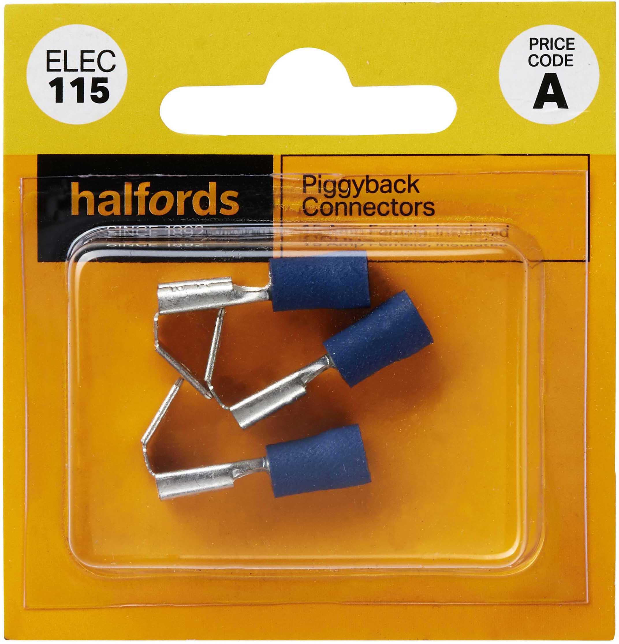 Halfords Piggyback Connectors 15 Amp/Female (ELEC115) Halfords UK