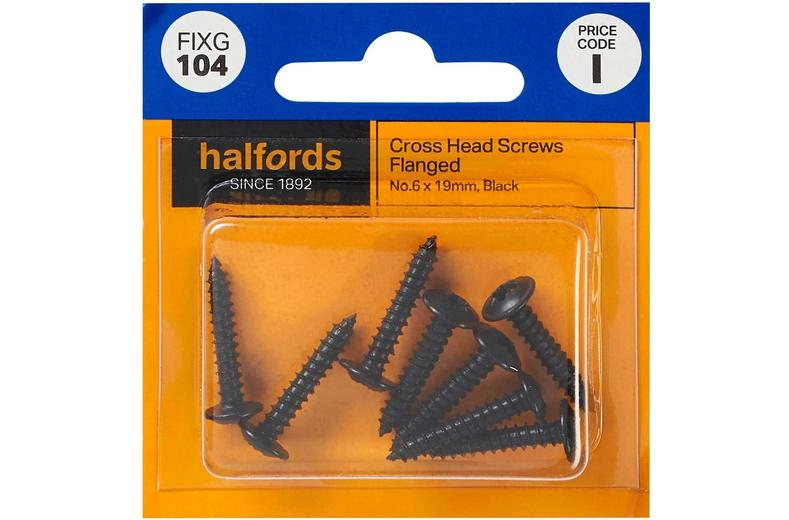 Halfords Cross Head Screws Flanged No6 x 19mm (FIXG104) Halfords Cross Head Screws Flanged No6 x 19mm (FIXG104)