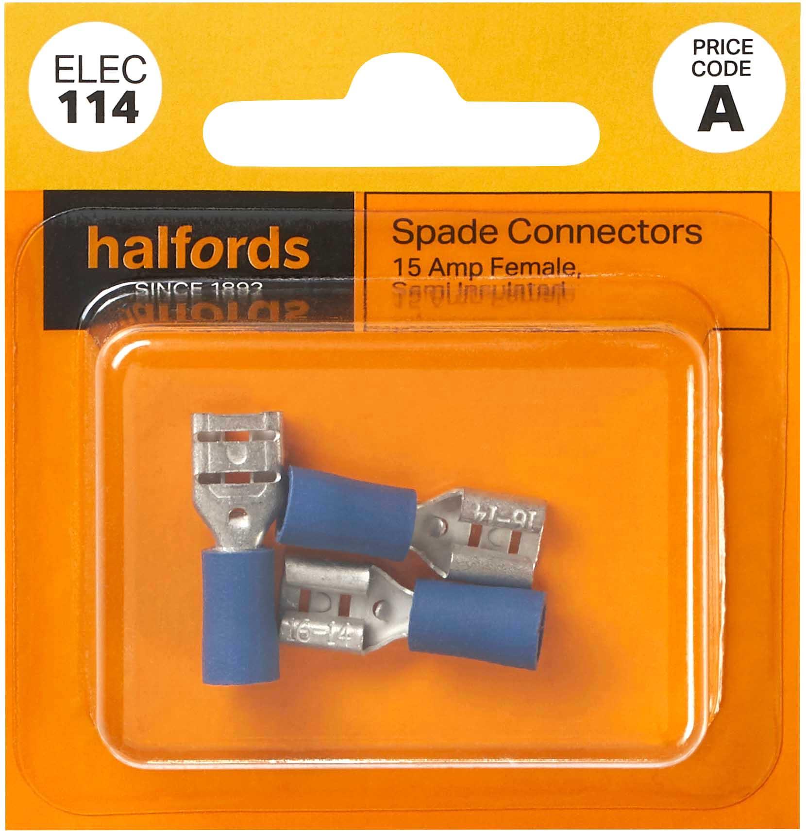 Halfords Spade Connector 15 Amp Female (ELEC114)