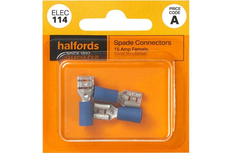 Halfords Spade Connector 15 Amp Female (ELEC114) Halfords Spade Connector 15 Amp Female (ELEC114)
