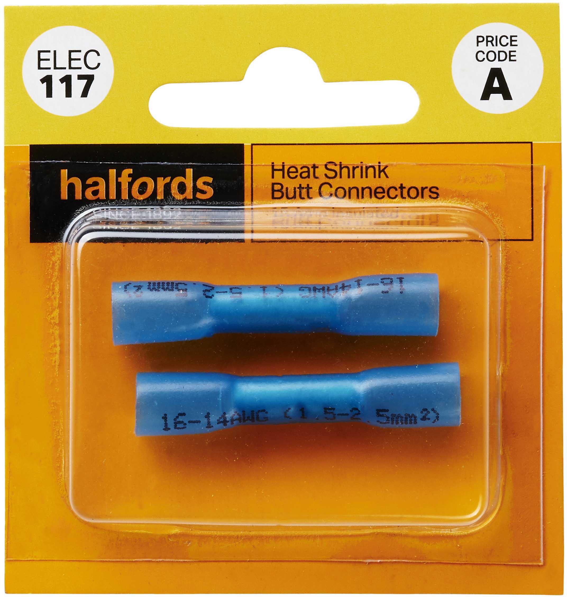 Halfords Heat Shrink Butt Connectors 15 Amp (ELEC117)