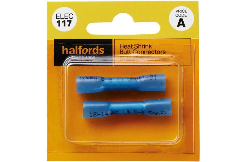 Halfords Heat Shrink Butt Connectors 15 Amp (ELEC117) Halfords Heat Shrink Butt Connectors 15 Amp (ELEC117)