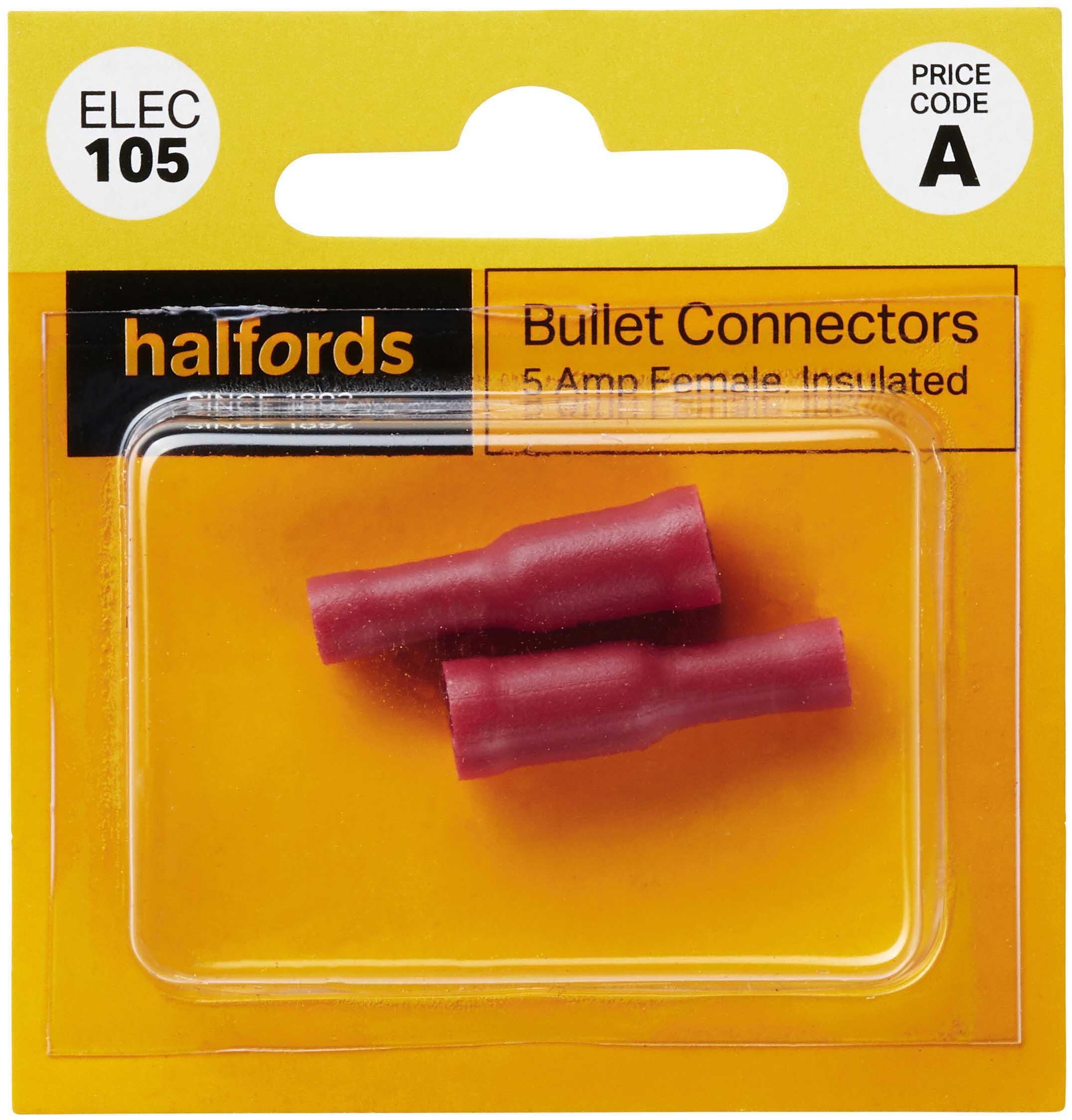 Halfords Bullet Connectors 5 Amp Female (ELEC105)