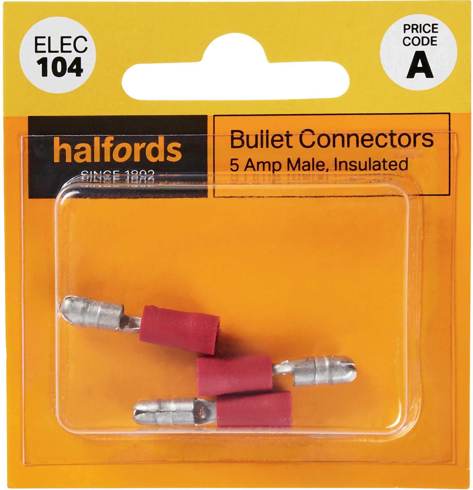 Halfords Bullet Connectors 5 Amp Male (ELEC104)