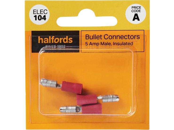 Halfords Bullet Connectors 5 Amp Male (ELEC104)