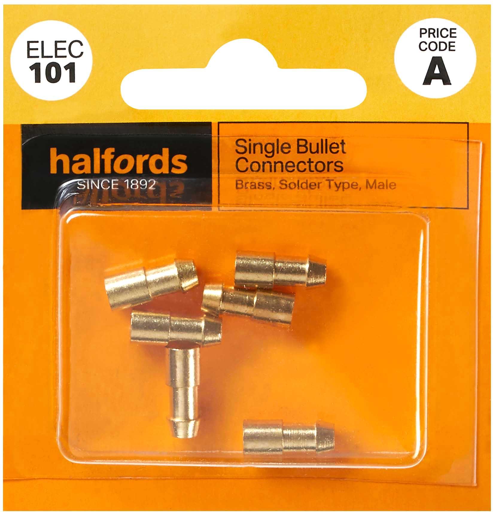 Halfords Single Bullet Connectors Male (ELEC101)