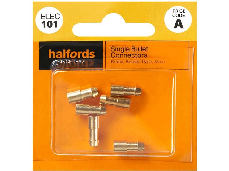 Halfords Single Bullet Connectors Male (ELEC101)