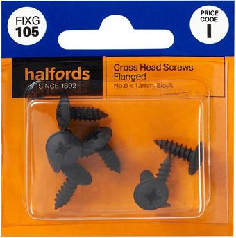 Halfords Cross Head Screws Flanged No8 x 13mm (FIXG105)