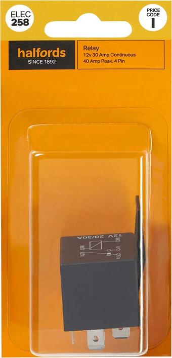 Halfords Relay 12V 40A 4 PIN (ELEC258)