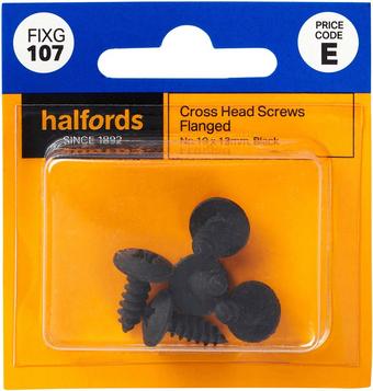 Halfords Cross Head Screws Flanged No10 x 13mm (FIXG107)