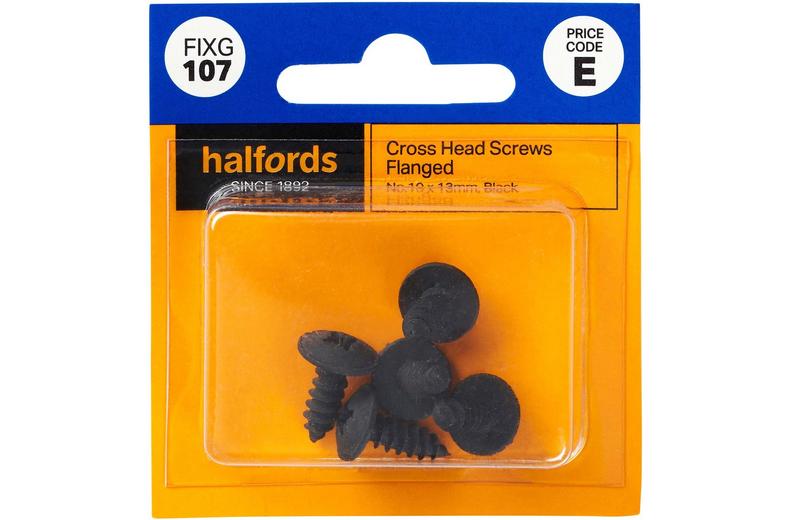 Halfords Cross Head Screws Flanged No10 x 13mm (FIXG107) Halfords Cross Head Screws Flanged No10 x 13mm (FIXG107)