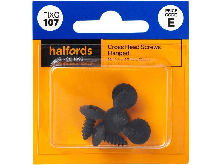 Halfords Cross Head Screws Flanged No10 x 13mm (FIXG107)