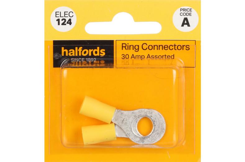 Halfords Ring Connectors 30 Amp/6mm (ELEC124) Halfords Ring Connectors 30 Amp/6mm (ELEC124)