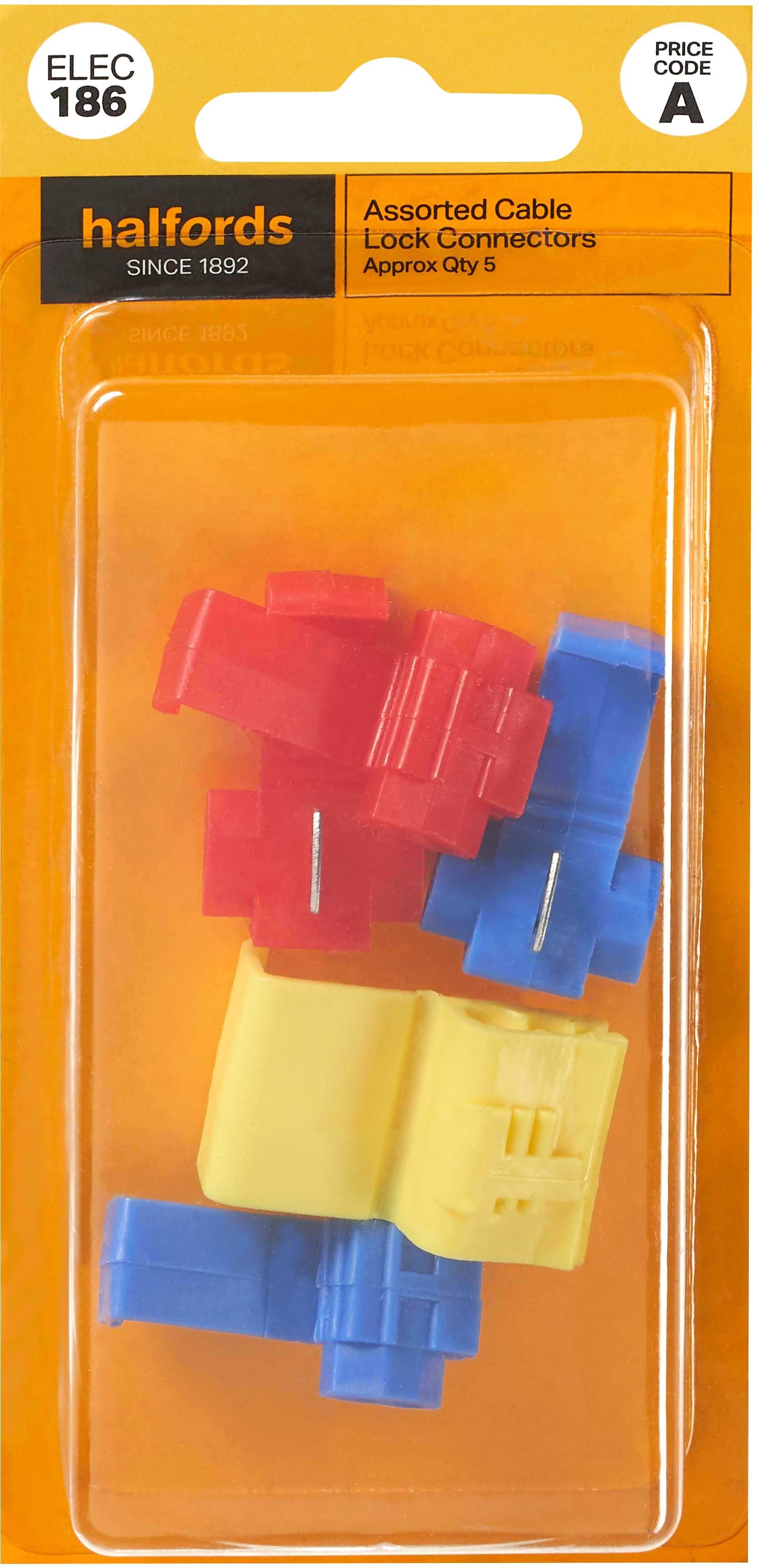 Halfords Assorted Cable Lock Connectors (ELEC186)