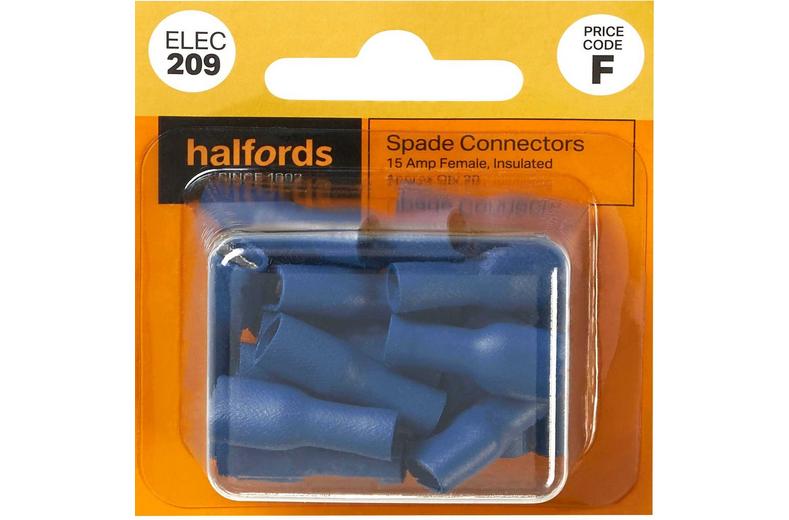 Halfords Spade Connectors 15 Amp Female (ELEC209) Halfords Spade Connectors 15 Amp Female (ELEC209)