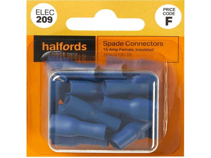 Halfords Spade Connectors 15 Amp Female (ELEC209)