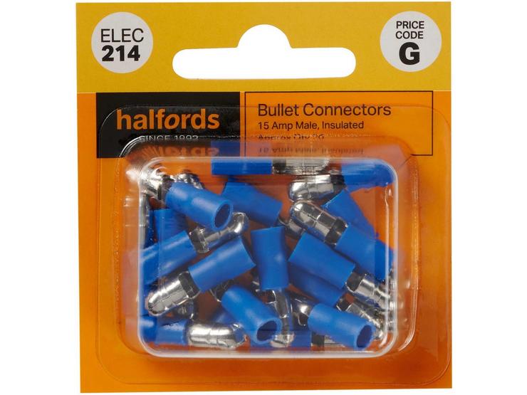 Halfords Bullet Connectors 15 Amp Male (ELEC214)