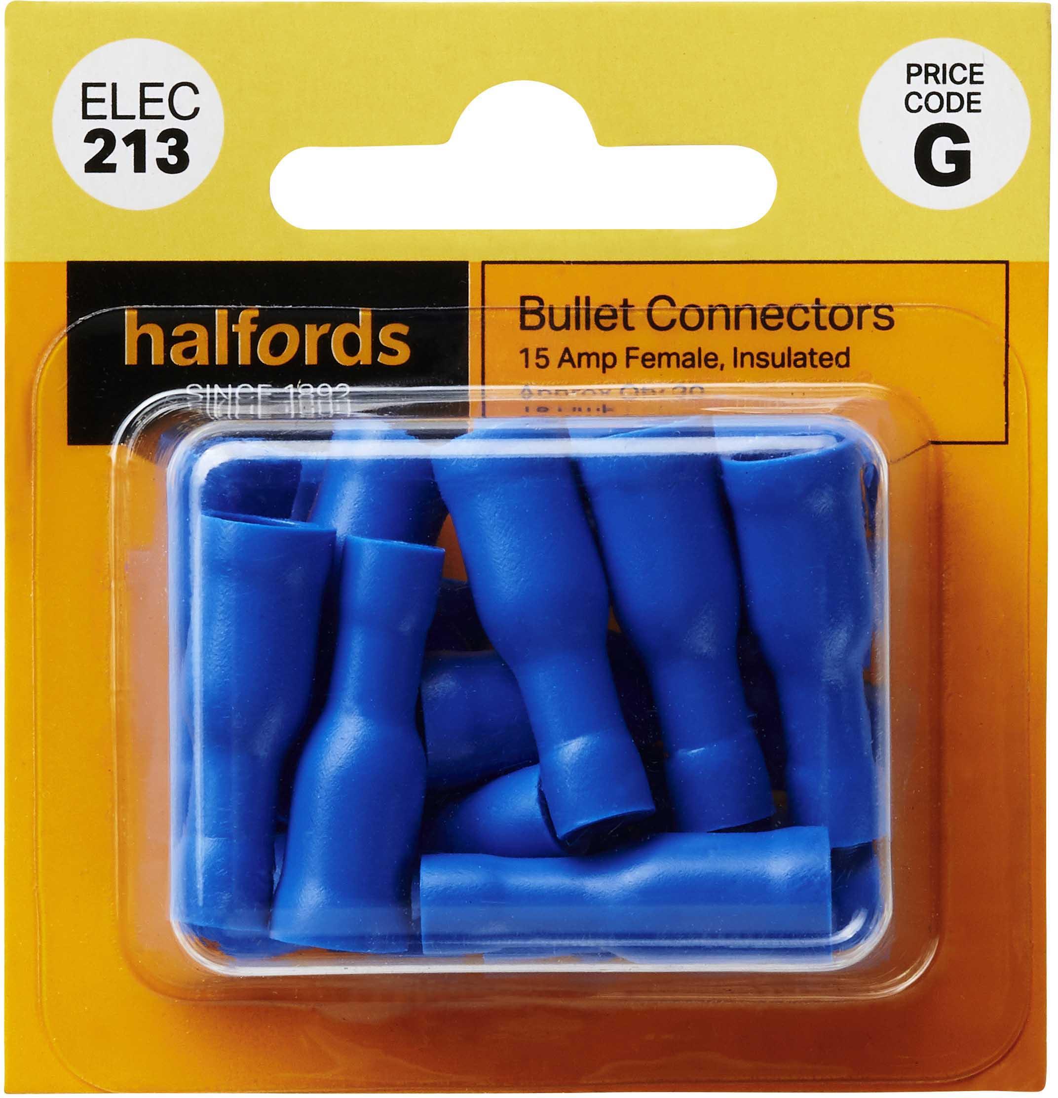 Halfords Bullet Connectors 15 Amp Female (ELEC213) Halfords UK
