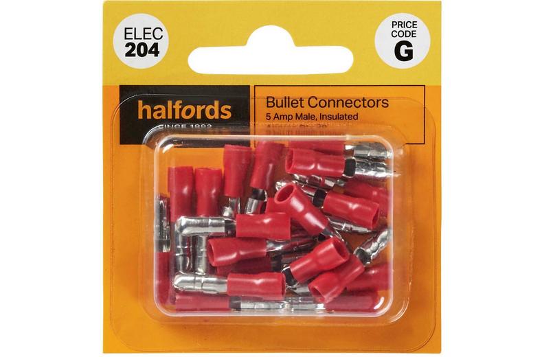 Halfords Bullet Connectors 5 Amp Male (ELEC204) Halfords Bullet Connectors 5 Amp Male (ELEC204)