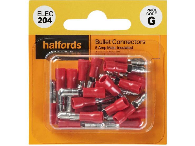 Halfords Bullet Connectors 5 Amp Male (ELEC204)