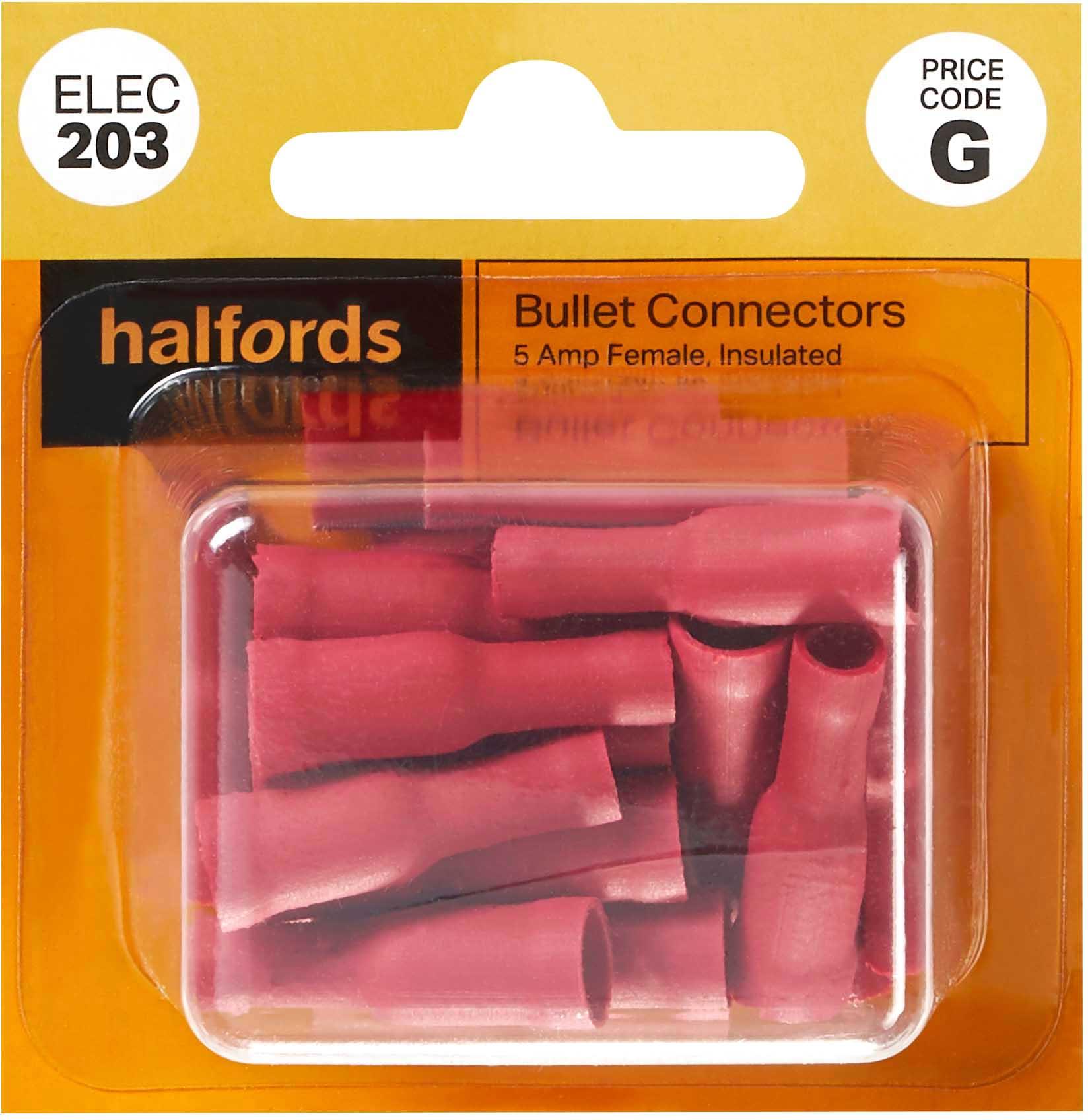 Halfords Bullet Connectors 5 Amp Female (ELEC203) Halfords UK