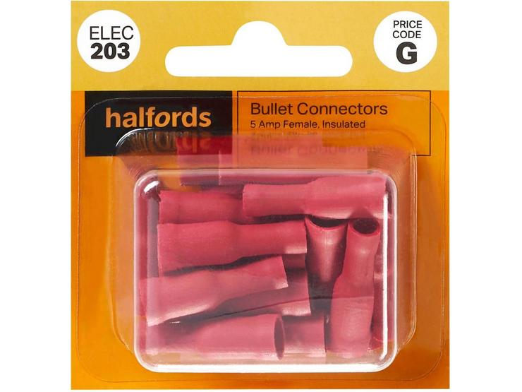 Halfords Bullet Connectors 5 Amp Female (ELEC203)
