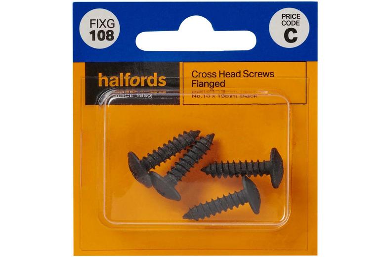 Halfords Cross Head Screws Flanged No10 x 19mm (FIXG108) Halfords Cross Head Screws Flanged No10 x 19mm (FIXG108)
