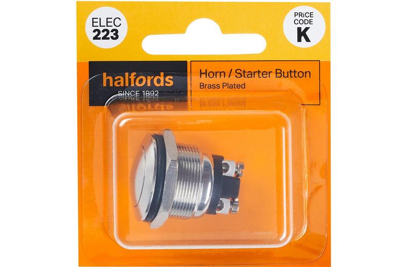Halfords Switch Horn/Start Button Brass Plated (ELEC223) Halfords Switch Horn/Start Button Brass Plated (ELEC223)