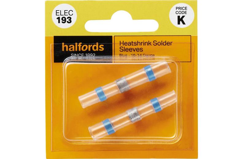 Halfords Heat Shrink Solder Sleeves Blue ELEC193 - 2 Pack Halfords Heat Shrink Solder Sleeves Blue ELEC193 - 2 Pack