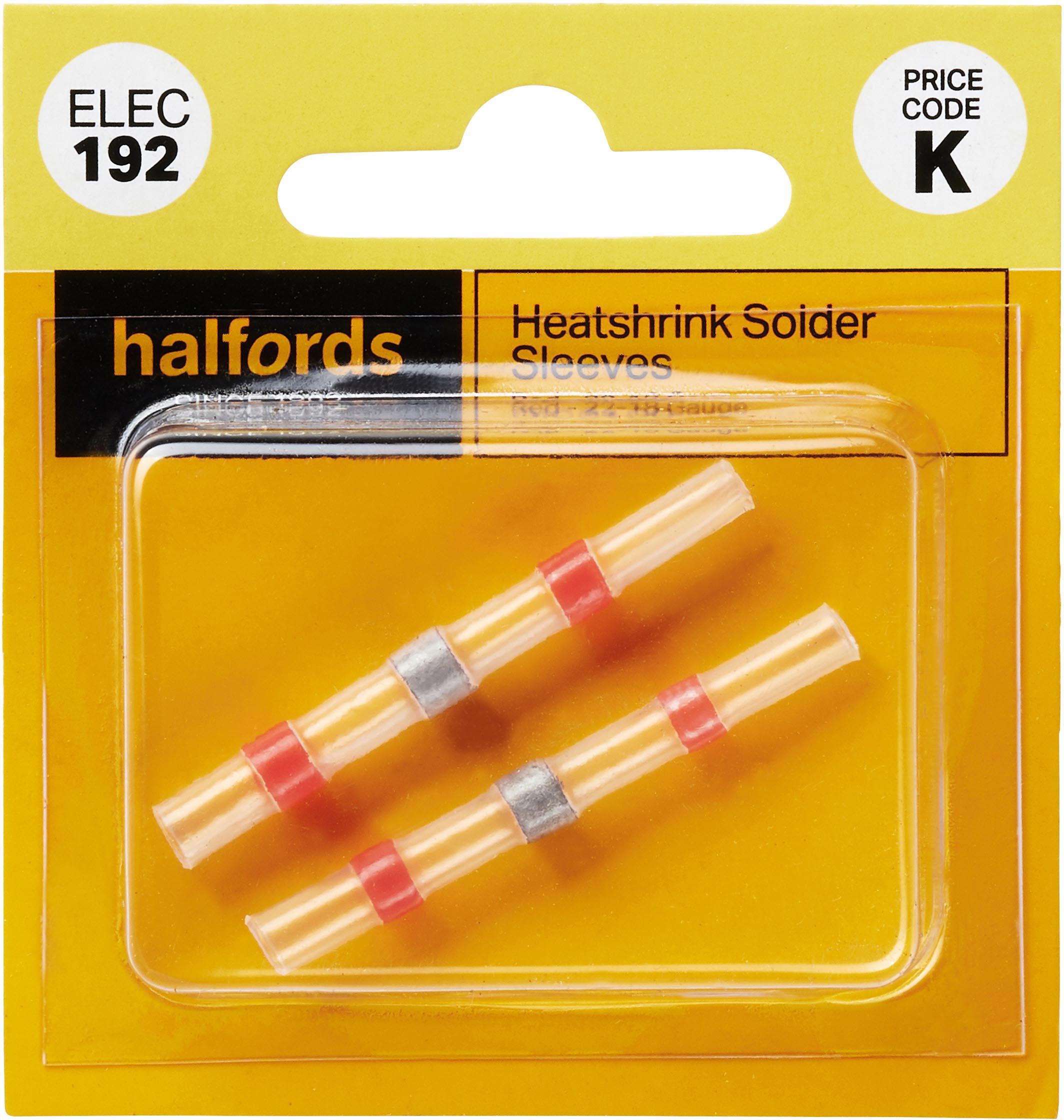Halfords Heat Shrink Solder Sleeves Red ELEC192 - 2 Pack