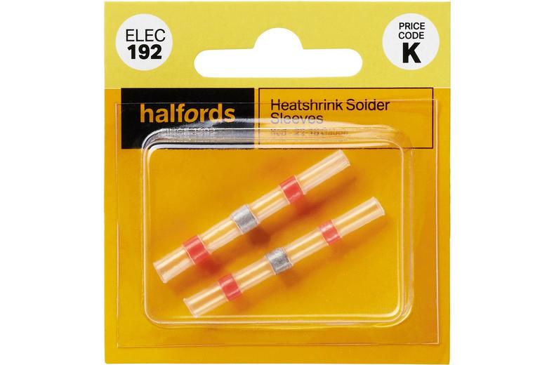 Halfords Heat Shrink Solder Sleeves Red ELEC192 - 2 Pack Halfords Heat Shrink Solder Sleeves Red ELEC192 - 2 Pack