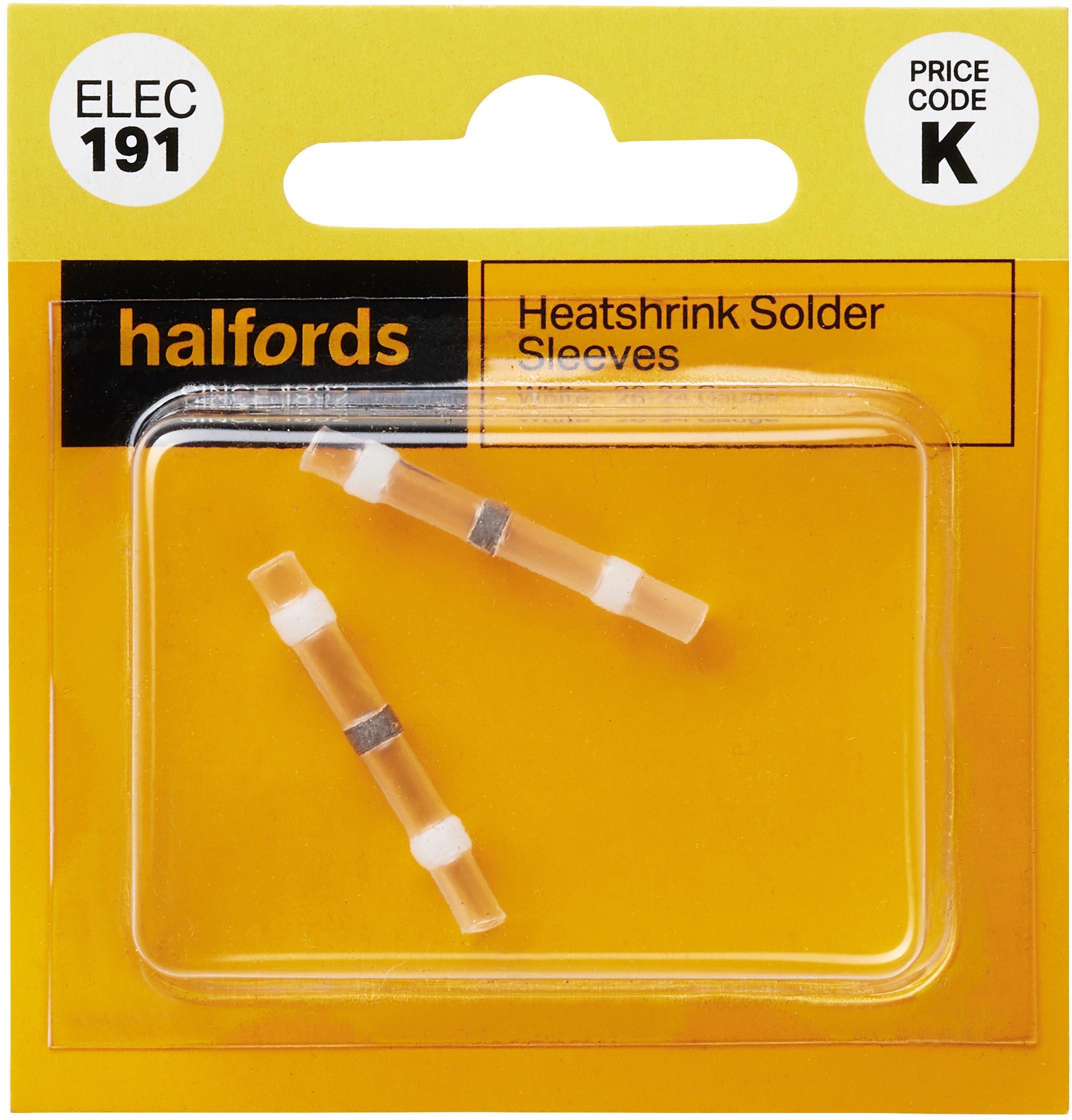 Halfords Heat Shrink Solder Sleeves White ELEC191 - 2 Pack