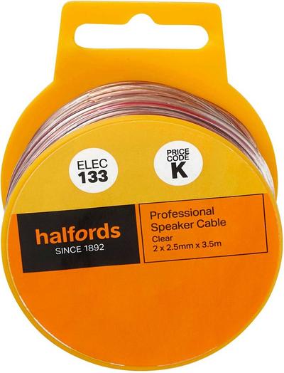 Halfords Professional Speaker Cable - Clear (ELEC133) Halfords Professional Speaker Cable - Clear (ELEC133)
