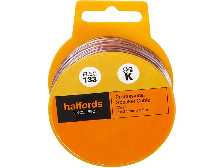 Halfords Professional Speaker Cable - Clear (ELEC133)