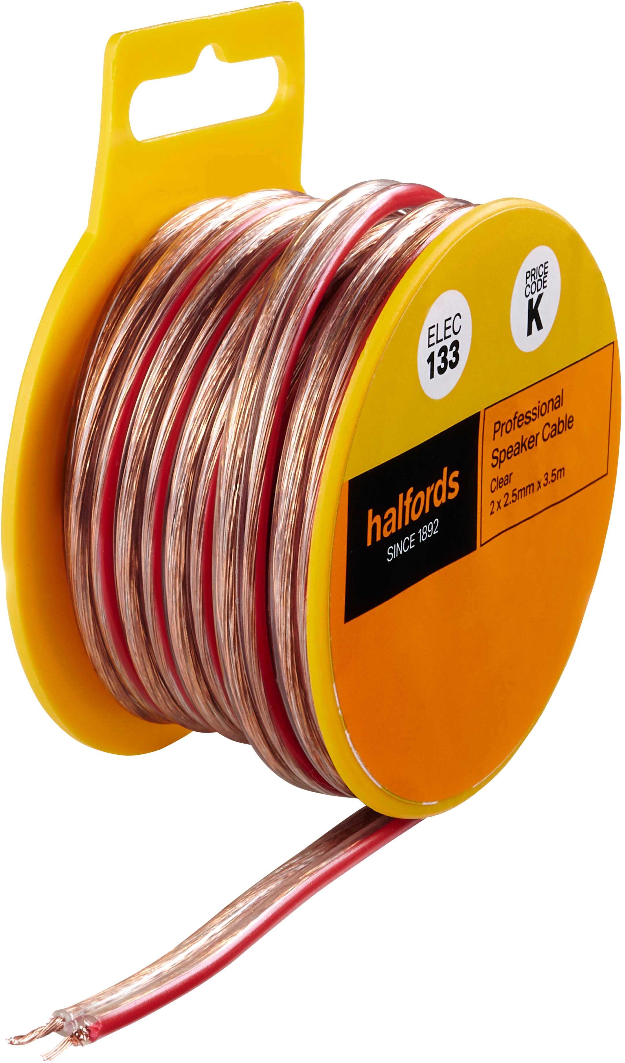 Halfords Professional Speaker Cable - Clear (ELEC133)