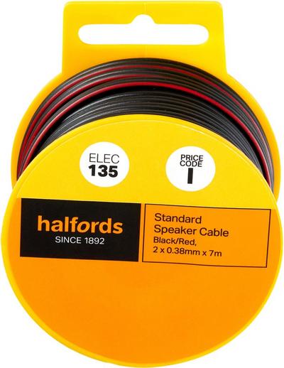 Halfords Standard Speaker Cable - Black/Red (ELEC136)