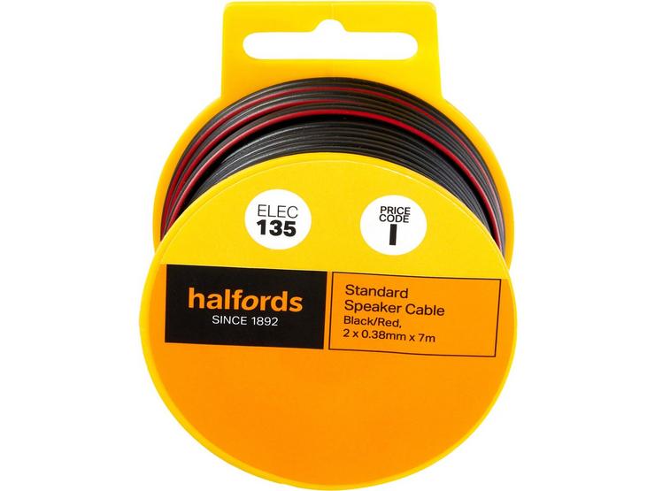 Halfords Standard Speaker Cable - Black/Red (ELEC136)