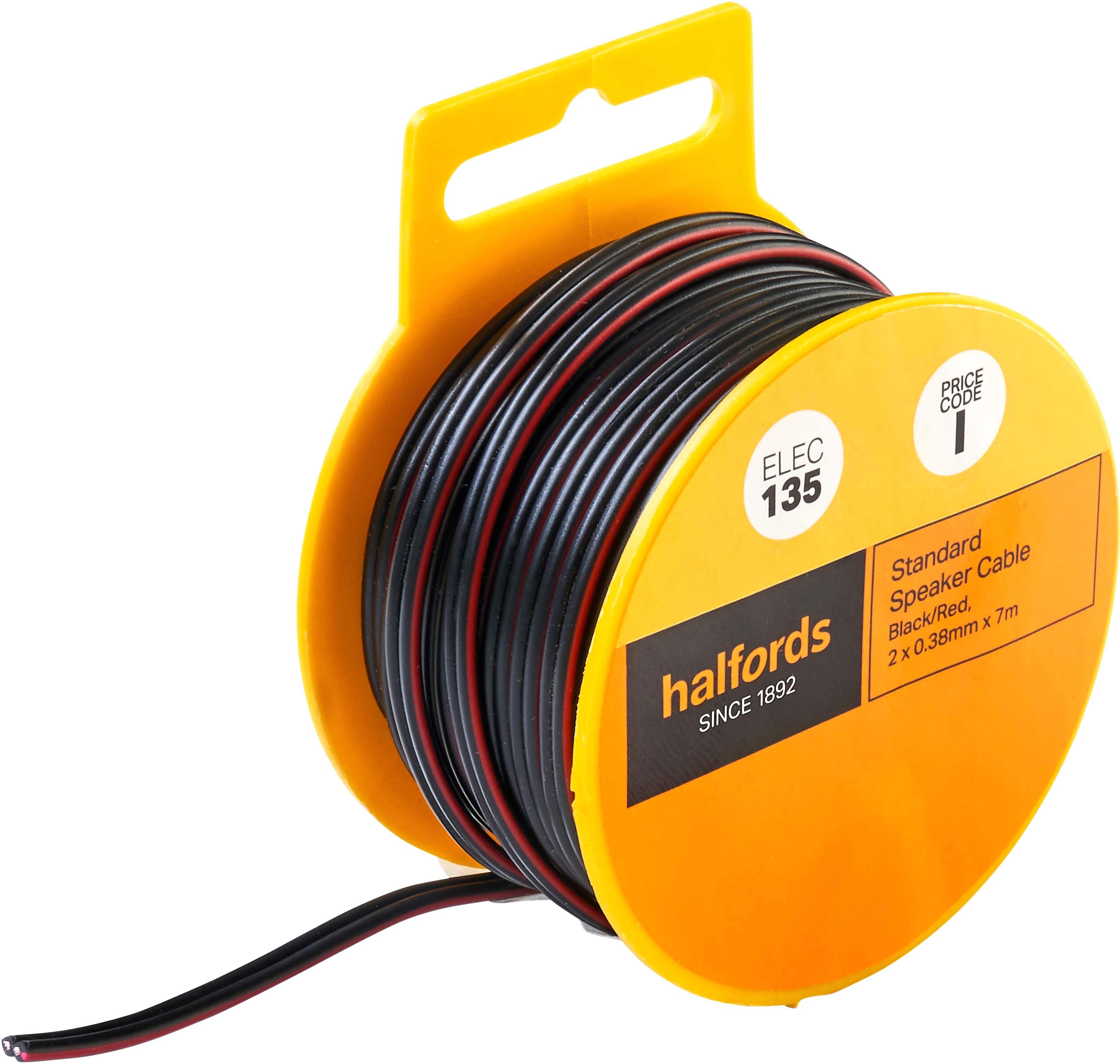 Halfords Standard Speaker Cable - Black/Red (ELEC136)