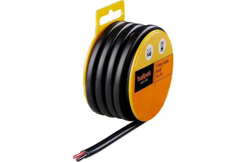 Halfords 5 Amp Twin Cable Black (ELEC140) Halfords 5 Amp Twin Cable Black (ELEC140)