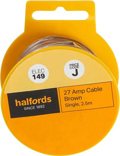 Halfords 27 Amp Cable Brown (ELEC149) Halfords 27 Amp Cable Brown (ELEC149)