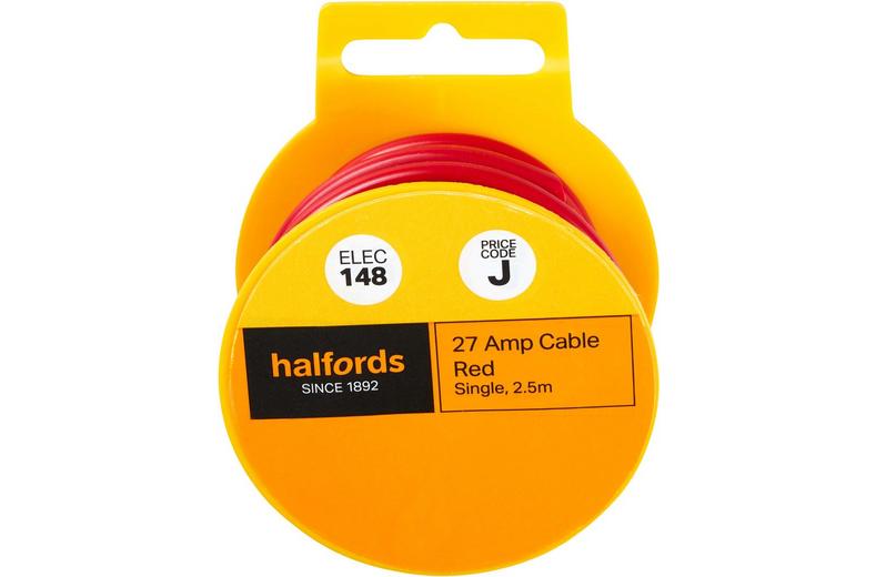 Halfords 27 Amp Cable Red (ELEC148) Halfords 27 Amp Cable Red (ELEC148)