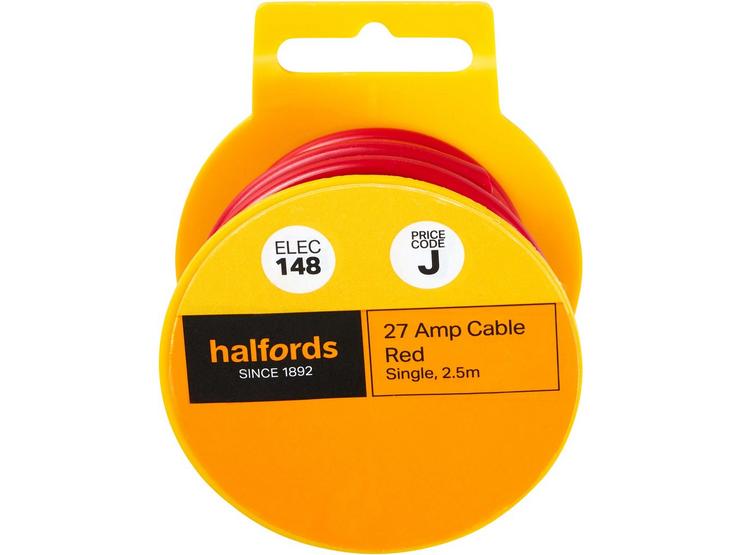 Halfords 27 Amp Cable Red (ELEC148)